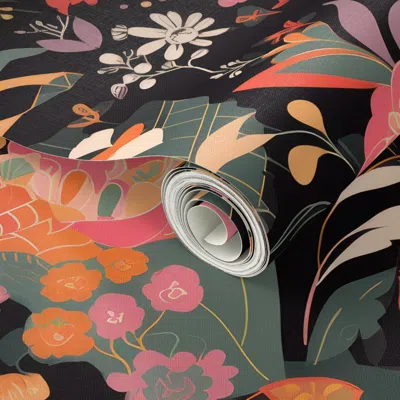 Spoonflower Peel And Stick Wallpaper Mid-century Wonderland 2' X 12' Removable In Multi