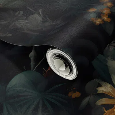 Spoonflower Peel And Stick Wallpaper Midnight Garden 2' X 12' Removable