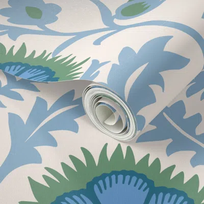 Spoonflower Peel And Stick Wallpaper Millie Farm Suzani 2' X 12' Removable