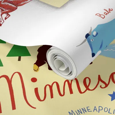 Spoonflower Peel And Stick Wallpaper Minnesota 2' X 12' Removable