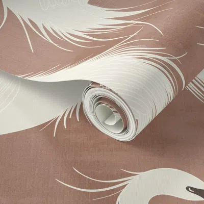 Spoonflower Peel And Stick Wallpaper Mocha Mousse Heron  Removable In Multi
