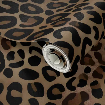 Spoonflower Peel And Stick Wallpaper Mocha Mousse Leopard Large  Removable