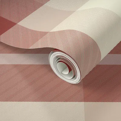 Spoonflower Peel And Stick Wallpaper Modern Earth Tone Plaid Check - Large Scale  Removable