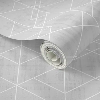 Spoonflower Peel And Stick Wallpaper Mod-triangles Gray Rotated 2' X 12' Removable