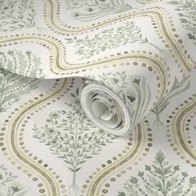 Spoonflower Peel And Stick Wallpaper Monticello Spruce And Sap 2' X 12' Removable