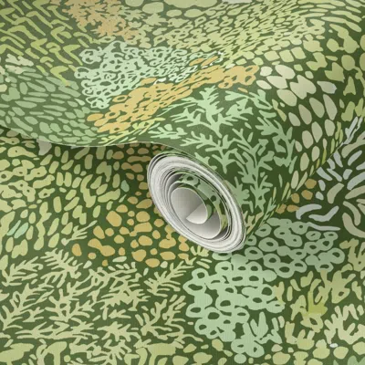 Spoonflower Peel And Stick Wallpaper Moss Garden 2' X 12' Removable