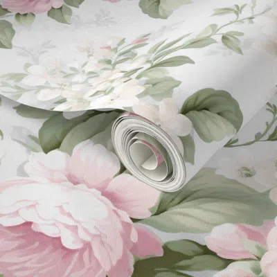 Spoonflower Peel And Stick Wallpaper Mrs. Darcy - Snow White  Removable