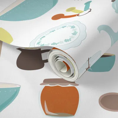 Spoonflower Peel And Stick Wallpaper My Vintage Kitchen 2' X 12' Removable