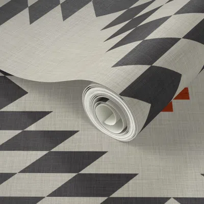 Spoonflower Peel And Stick Wallpaper Native Natural Orange 2' X 12' Removable