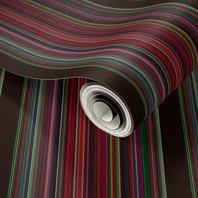 Spoonflower Peel And Stick Wallpaper Night Ruby Stripes 2' X 12' Removable