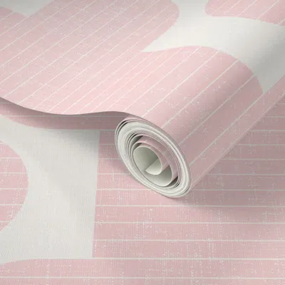 Spoonflower Peel And Stick Wallpaper Norma Bauhaus Industrial Vertical  Stripe Textured Faded Pastel Pink  Remov