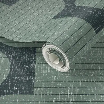 Spoonflower Peel And Stick Wallpaper Norma Bauhaus Industrial Vertical  Stripe Textured Masculine Deep Green 2' 