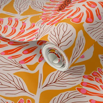 Spoonflower Peel And Stick Wallpaper Oasis Garden 2' X 12' Removable