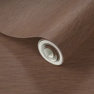 Spoonflower Peel And Stick Wallpaper Ocean Linen Blender Cinnamon 6f422b 2' X 12' Removable In Brown