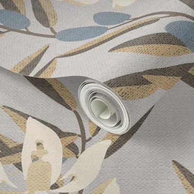Spoonflower Peel And Stick Wallpaper Olive Bloom Sahara 2' X 12' Removable