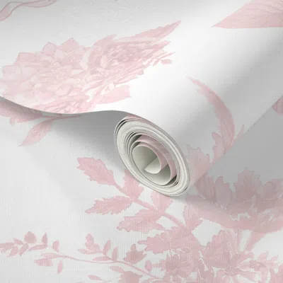 Spoonflower Peel And Stick Wallpaper Opaline Ballet Slipper On White 2' X 12' Removable
