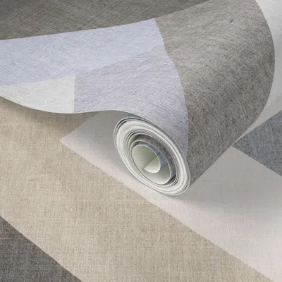 Spoonflower Peel And Stick Wallpaper Painted Herringbone Chevron  Removable In Gray/brown/blue