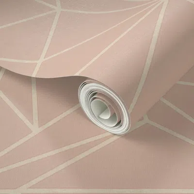 Spoonflower Peel And Stick Wallpaper Pale Peach Geometric Modern Minimalist Mid Century Modern 2' X 12' Removabl