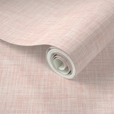Spoonflower Peel And Stick Wallpaper Pale Pink Linen 2' X 12' Removable
