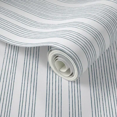 Spoonflower Peel And Stick Wallpaper Pantone's Coty Subtle Contrast 2025 Palette Thin Stripes V1- Small 2' X 12'