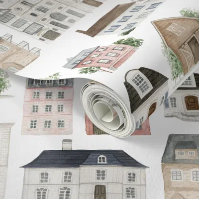 Spoonflower Peel And Stick Wallpaper Paris Living // White  Removable In Multi