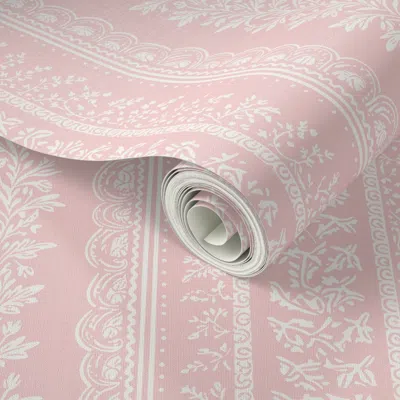 Spoonflower Peel And Stick Wallpaper Parish Stripe Light Pink Sw Rosy Outlook  Removable