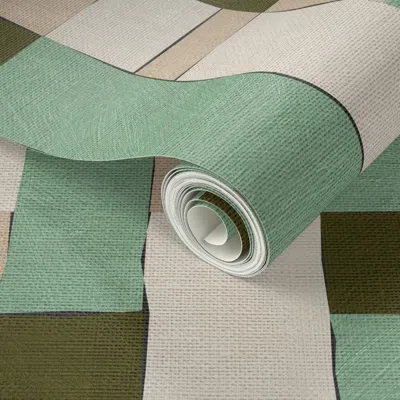 Spoonflower Peel And Stick Wallpaper Patchouli Zellige Mint  Removable