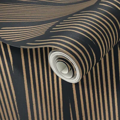 Spoonflower Peel And Stick Wallpaper Pauline (gold)  Removable