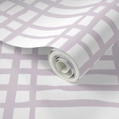 Spoonflower Peel And Stick Wallpaper Pavel Plaid In Lavender Copy 2' X 12' Removable