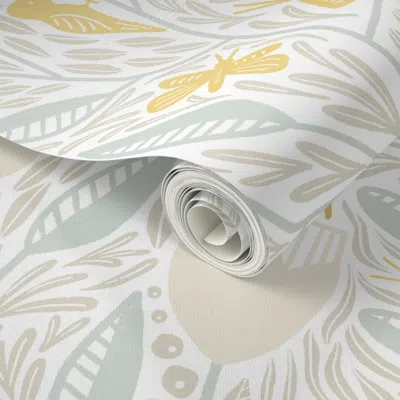 Spoonflower Peel And Stick Wallpaper Penelope (pale Blue) 2' X 12' Removable