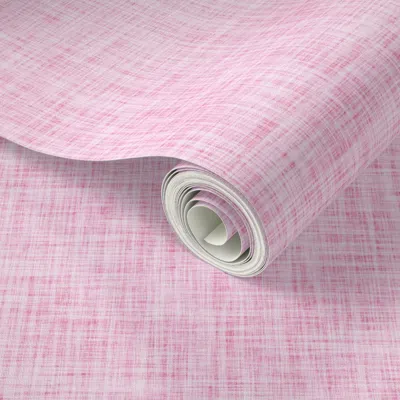 Spoonflower Peel And Stick Wallpaper Petal Pink Linen 2' X 12' Removable