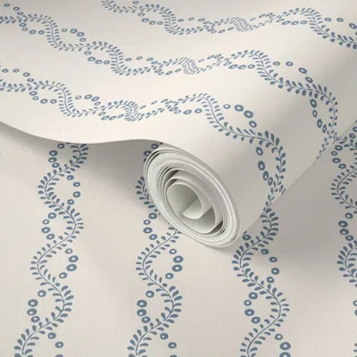 Spoonflower Peel And Stick Wallpaper Pierre-blue 2' X 12' Removable
