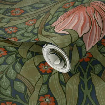 Spoonflower Peel And Stick Wallpaper Pimpernel William Morris Heritage Elegant Glamour & Cottage Flowers Deco 2'