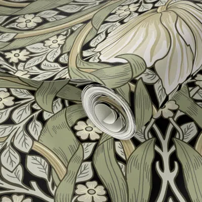 Spoonflower Peel And Stick Wallpaper Pimpernel William Morris Heritage Glamour & Cottage Flowers Deco 2' X 12' R