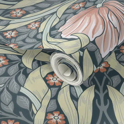 Spoonflower Peel And Stick Wallpaper Pimpernel William Morris Heritage Glamour & Cottage Flowers Deco 2' X 12' R