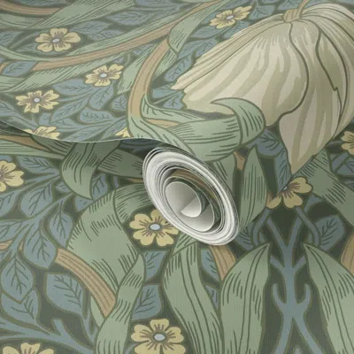 Spoonflower Peel And Stick Wallpaper Pimpernel William Morris Heritage Glamour & Cottage Flowers Deco 2' X 12' R