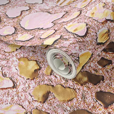 Spoonflower Peel And Stick Wallpaper Pink And Gold Leopard Grand 2' X 12' Removable