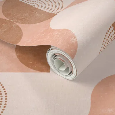 Spoonflower Peel And Stick Wallpaper Pink Geometry  Removable