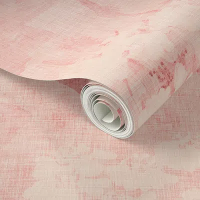 Spoonflower Peel And Stick Wallpaper Pink Silhouettes Of Herbal Plants Dusty Pink With A Vintage 2' X 12' Remova