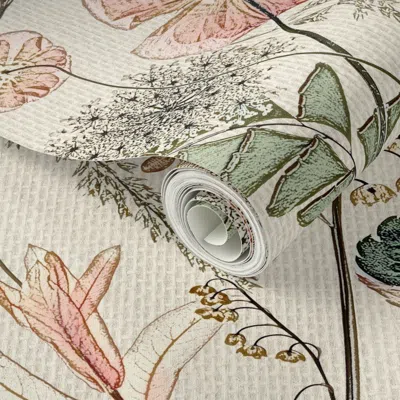 Spoonflower Peel And Stick Wallpaper Plaza Peach Poppy Tapestry  Removable