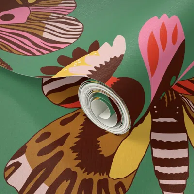 Spoonflower Peel And Stick Wallpaper Pompa Butterfly 2' X 12' Removable