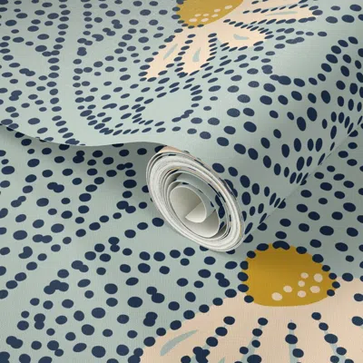 Spoonflower Peel And Stick Wallpaper Pow Wow White Coneflower - Echinacea - Large Scale 2' X 12' Removable