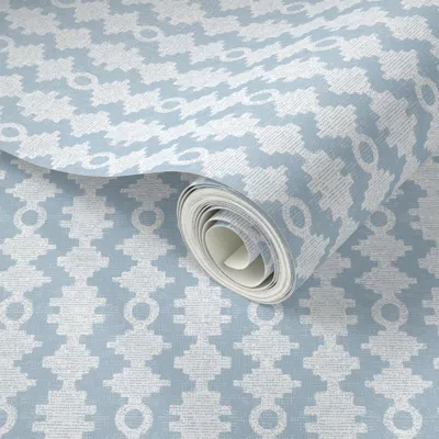 Spoonflower Peel And Stick Wallpaper Puzzling Small Print Light Country Blue 2' X 12' Removable