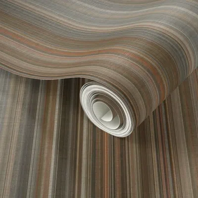 Spoonflower Peel And Stick Wallpaper Rain Stripe - Halfsize - Wood Smoke 2' X 12' Removable