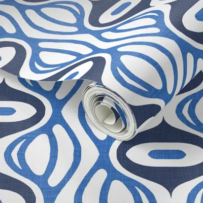 Spoonflower Peel And Stick Wallpaper Raining Linen White Medium 2' X 12' Removable