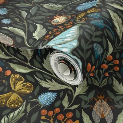 Spoonflower Peel And Stick Wallpaper Ravens Garden 2' X 12' Removable