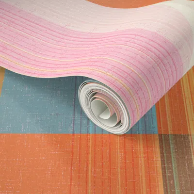 Spoonflower Peel And Stick Wallpaper Retro Mod Squiggles M+m Vanilla Jumbo By Friztin 2' X 12' Removable