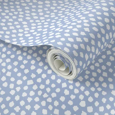 Spoonflower Peel And Stick Wallpaper Reverse Cornflower Blue Spots 2' X 12' Removable