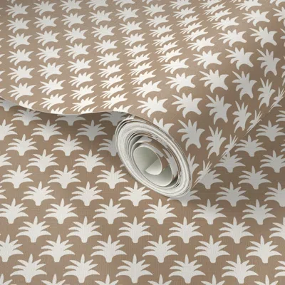 Spoonflower Peel And Stick Wallpaper Reverse Pinecone4 Soft Brown And Cream Faf7ef With Texture  Removable
