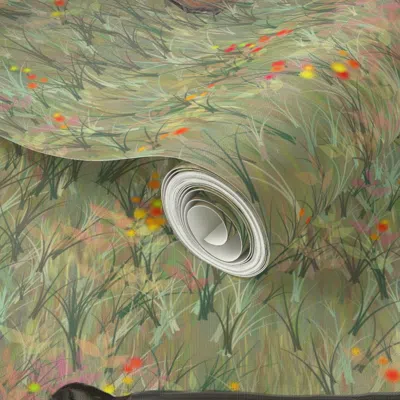 Spoonflower Peel And Stick Wallpaper Rottweiler On Wildflower Field For Pillow 2' X 12' Removable